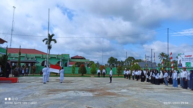 
 Peringatan HAB Ke 77 Tahun 2023,Pelaksanaan Upacara Bendera Di Kantor Kemenag Teluk Bintuni