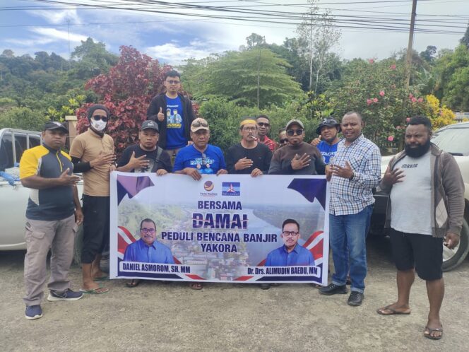 
 Ketua Tim Pemenangan Paslon DAMAI, Muksin Inai bersama rombongan sebelum bertolak ke Yakora, Kamis.