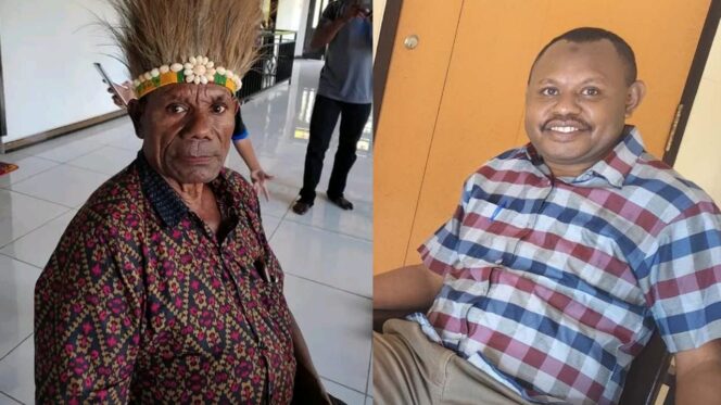 
 Ketua LMA Tujuh Suku, Marthen Wersin (kiri) dan Ketua Bidang Pemberdayaan Umat Beragama FKUB Teluk Bintuni, Muksin Inai