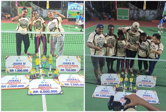 
 Hasil cemerlang Cinnamon Tennis Klub di Turnamen Piala Gubernur Cup Papua Barat 2026