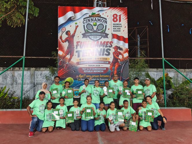 
 Cinnamon Tennis Manokwari Club  sukses gelar Fun Games, visi kembangkan atlit tenis usia dini. 
